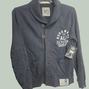 Roots of Fight Muhammad Ali Watts 1967 Shawl Collar Cardigan‎ Mens Small NWT
